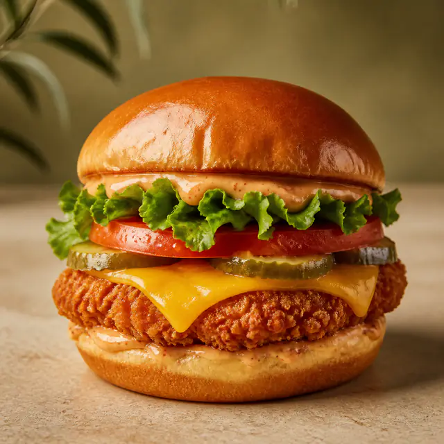 Crispy spicy chickenburger